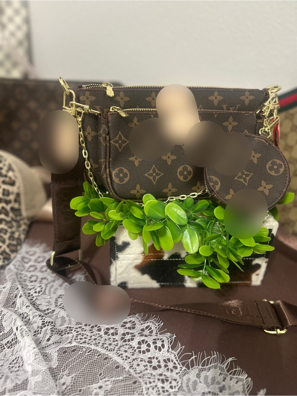 Crossbody Shoulder Bag - Brown